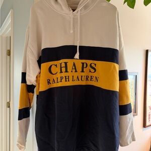 Ralph Lauren Colorblock Pullover Hoodie in Navy, Yellow & White